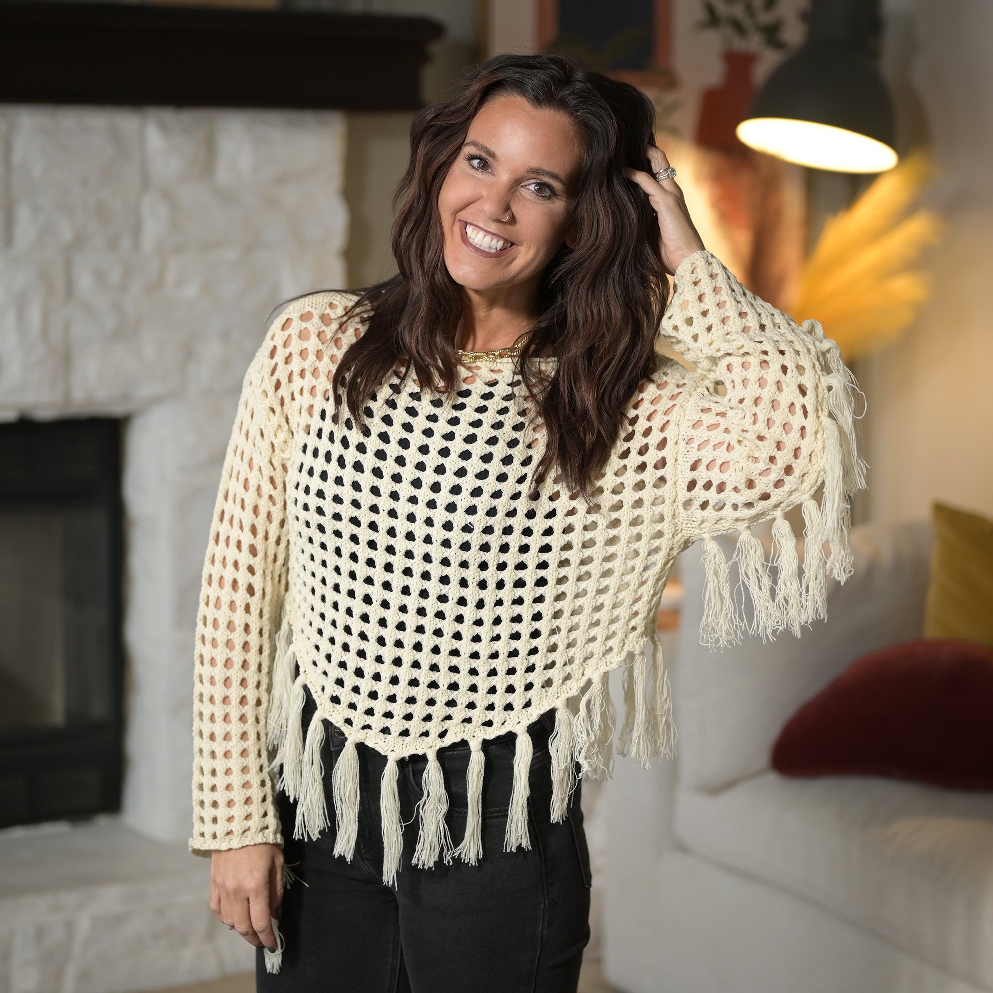 Ask Anyway Fishnet Sweater main image 0