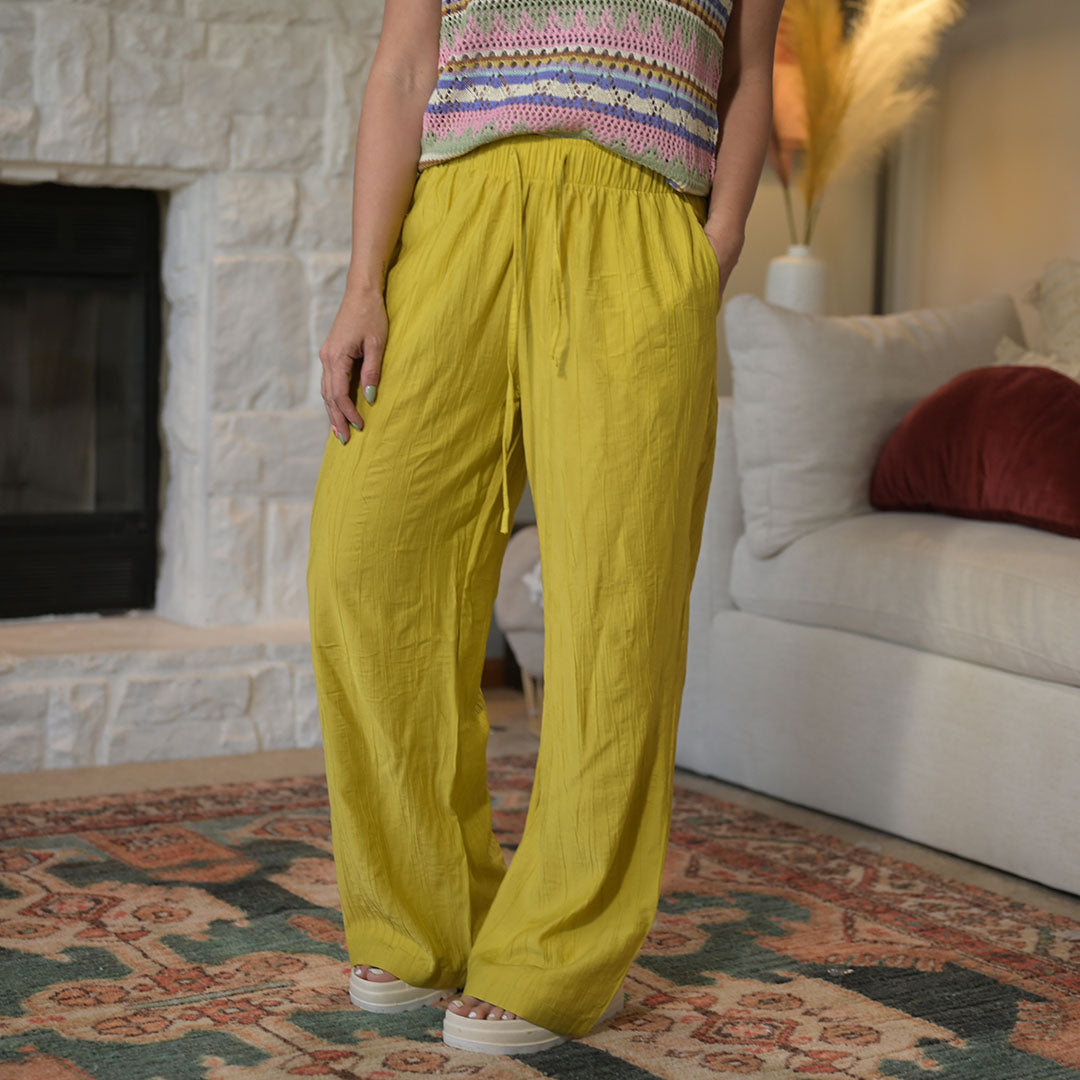 High Waist Tie Pants