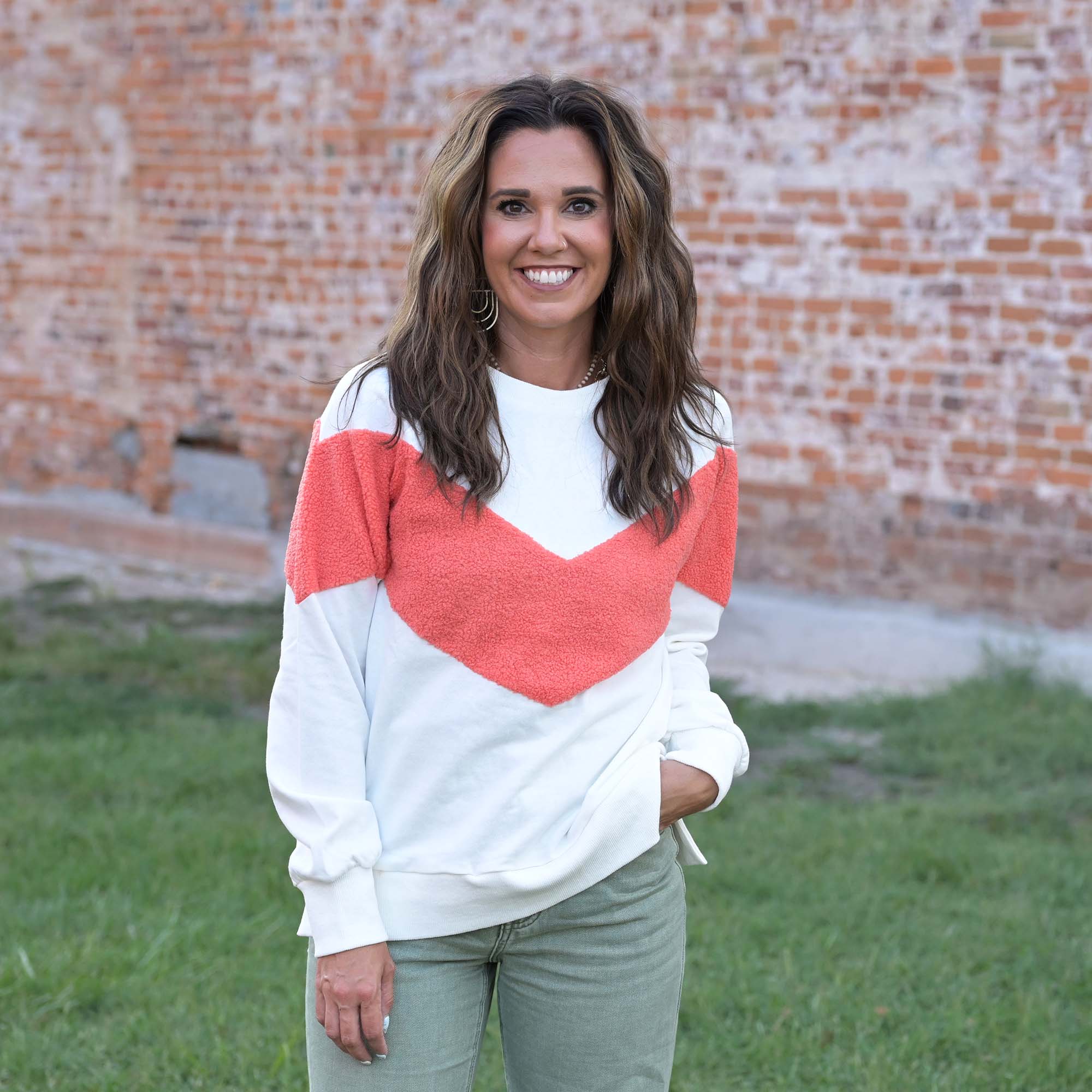 Chevron color block clearance sweater