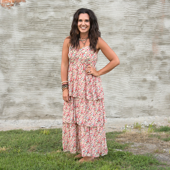 Floral Tiered Sleeveless Dress