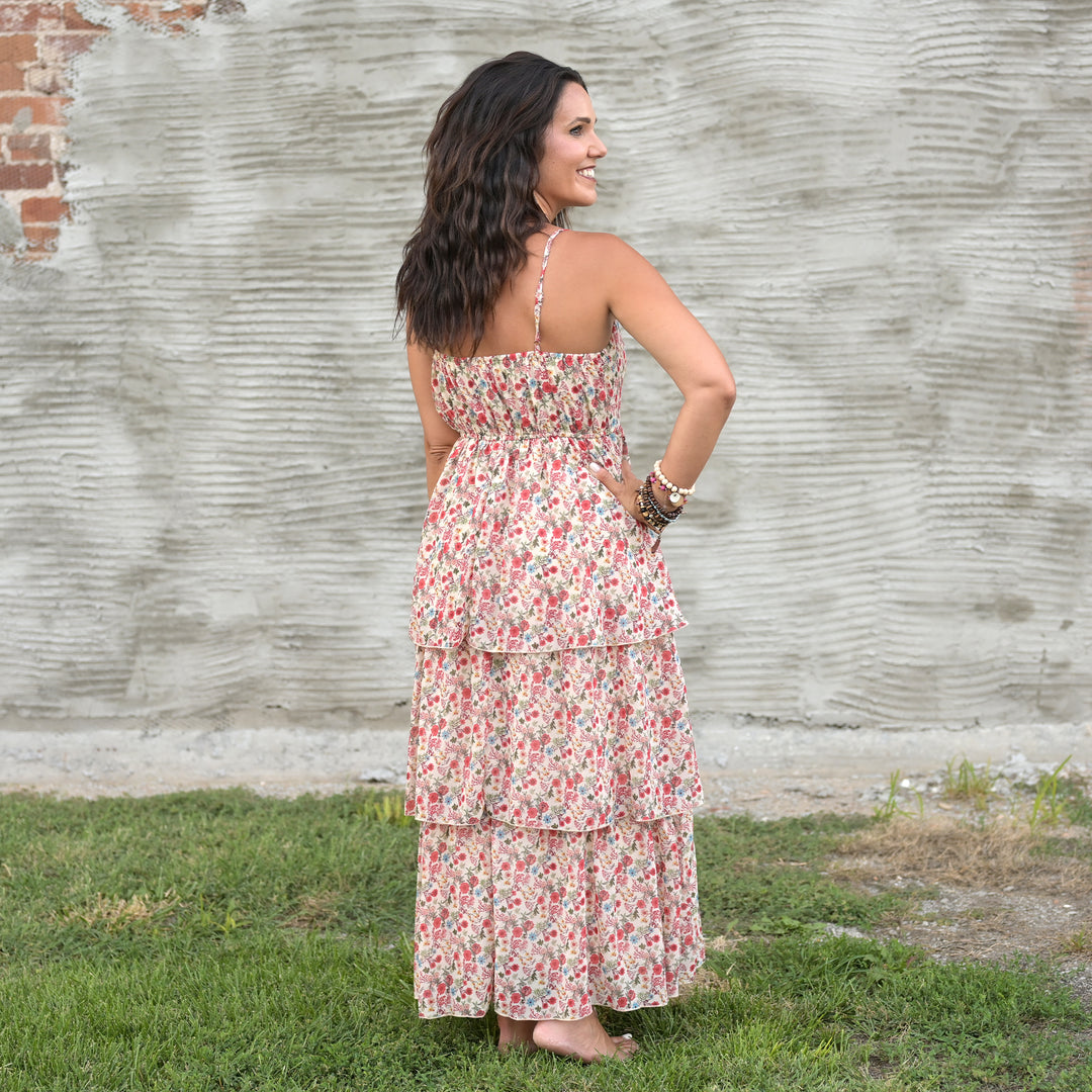 Floral Tiered Sleeveless Dress