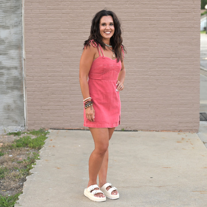 Red Denim Mini Dress