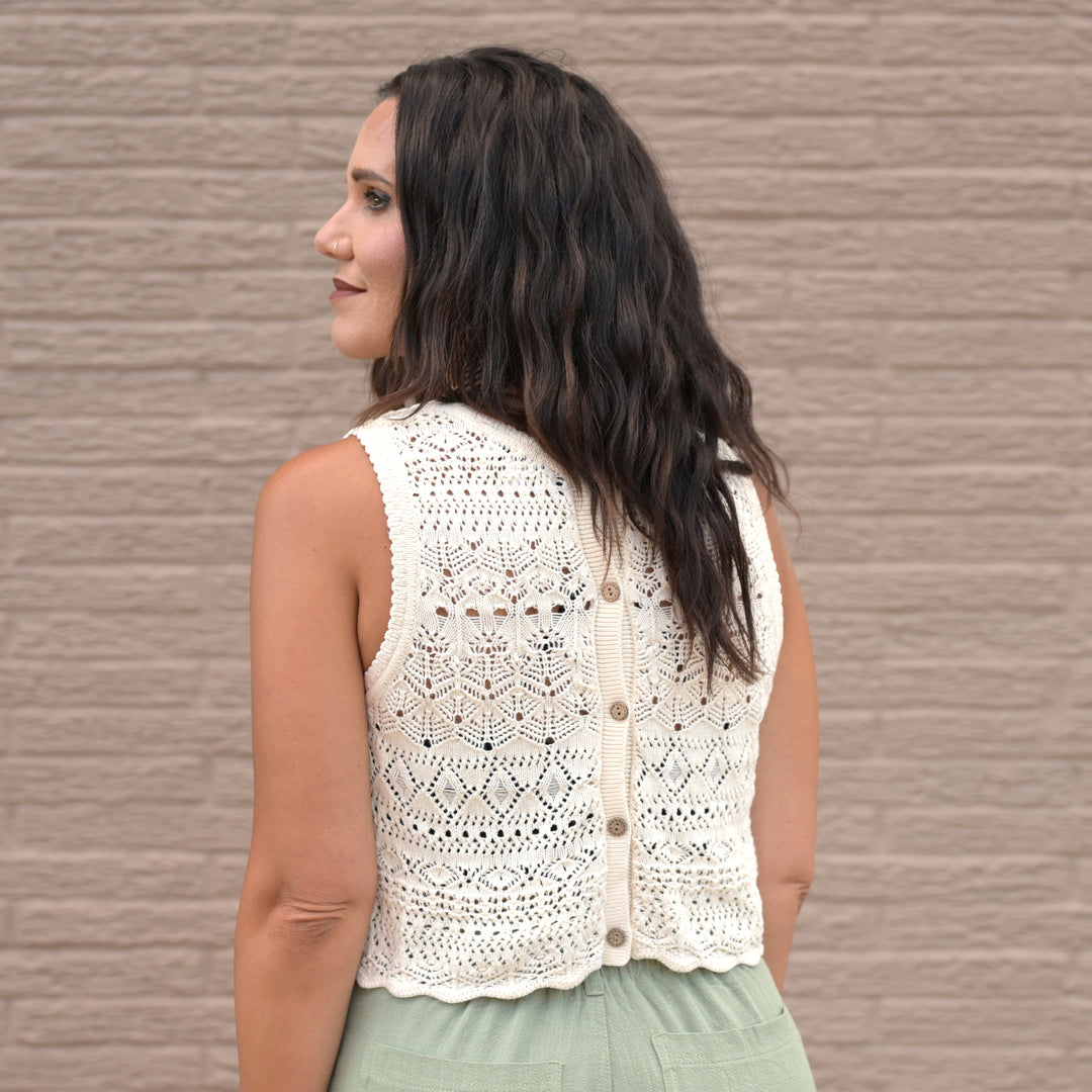 Back Button Crochet Top