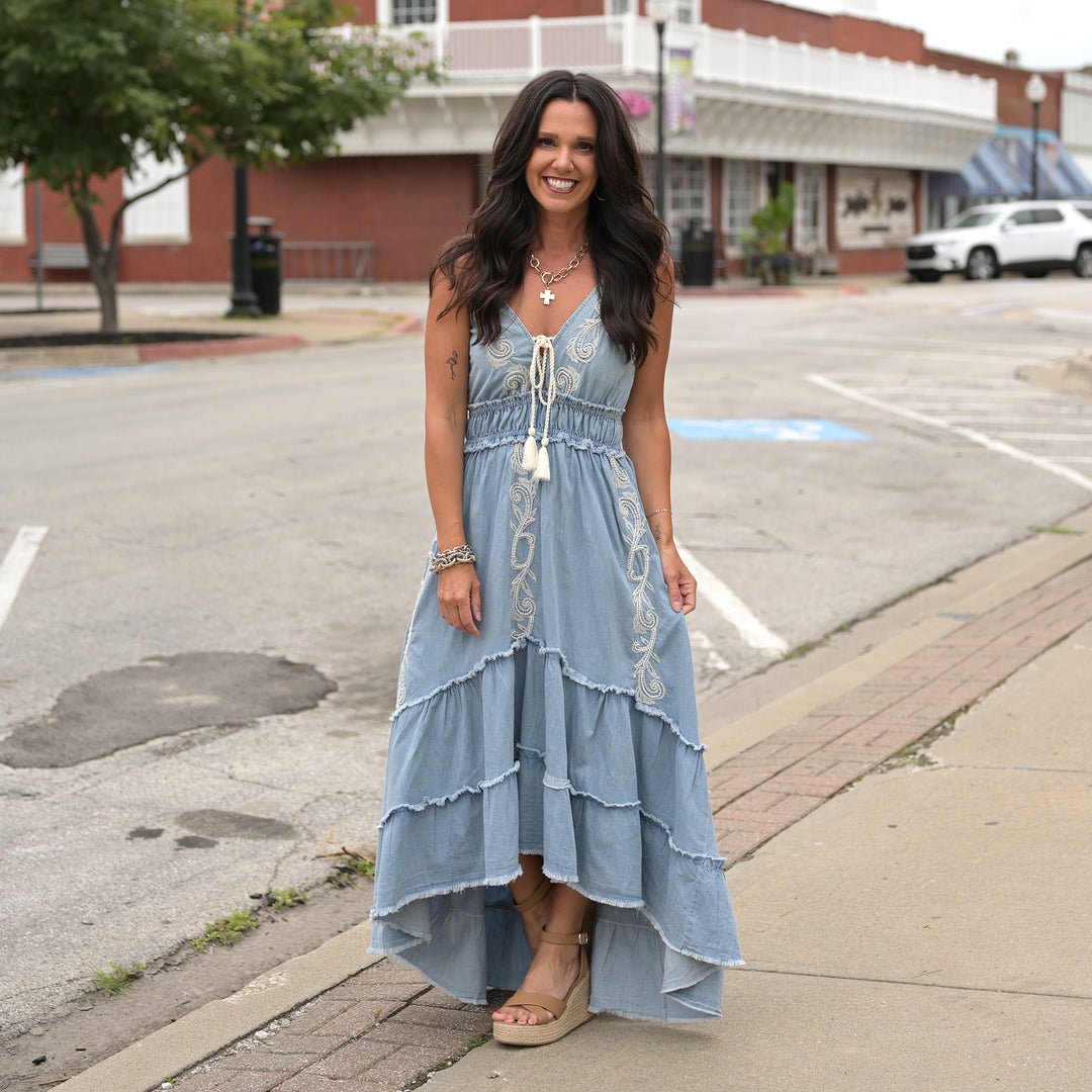 Denim Boho Dress – Betty Rose Boutique