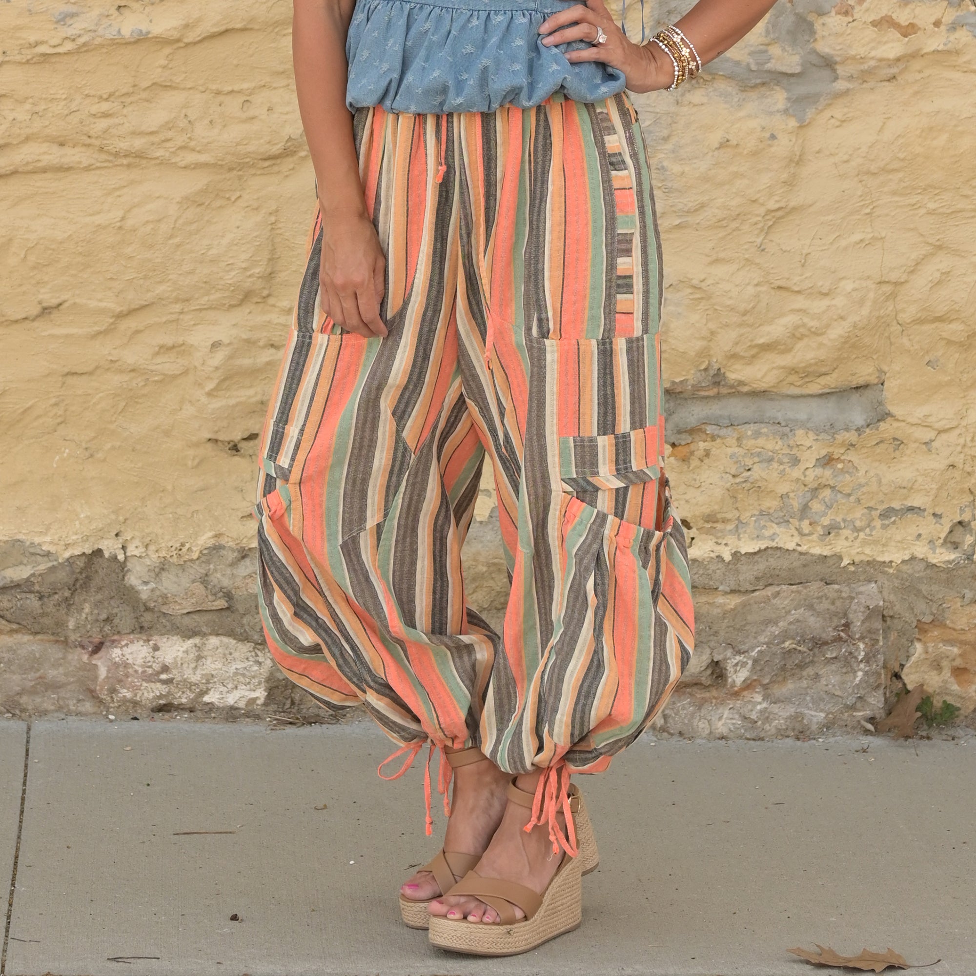 Multicolor Striped Parachute Pants – Betty Rose Boutique