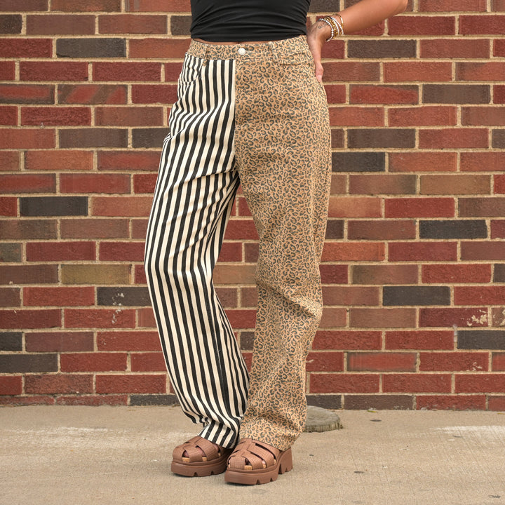 Leopard+Stripe Pants