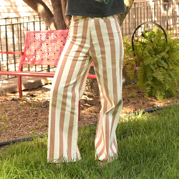 Toffee Striped Jeans