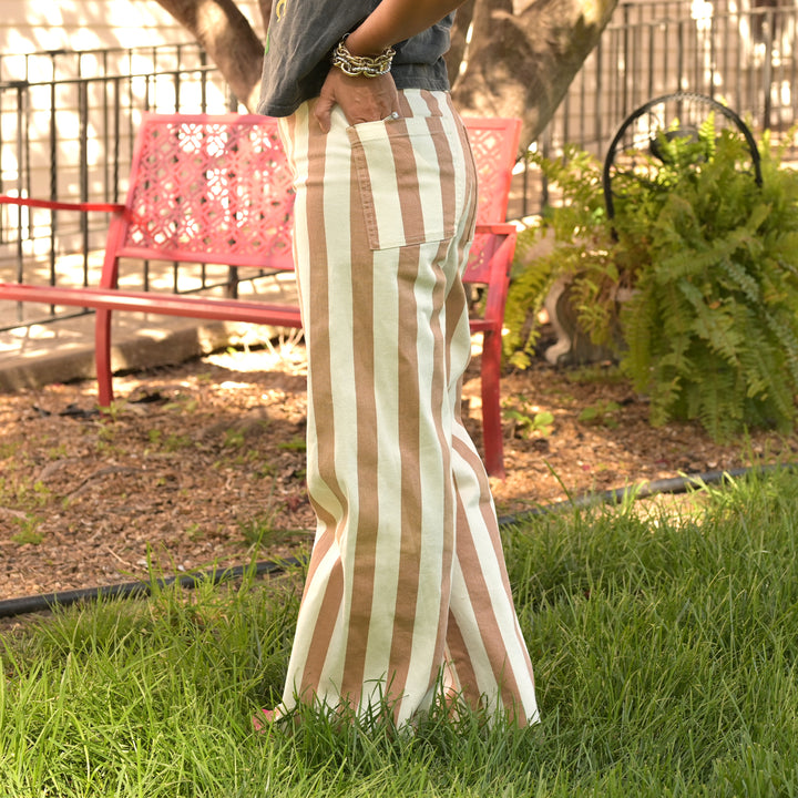 Toffee Striped Jeans