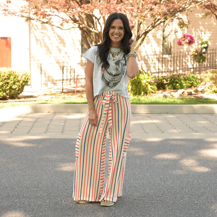 Stripe Wide Leg Pants
