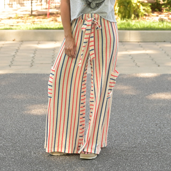 Stripe Wide Leg Pants