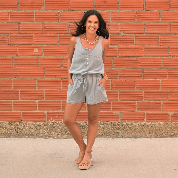 Denim Sleeveless Romper