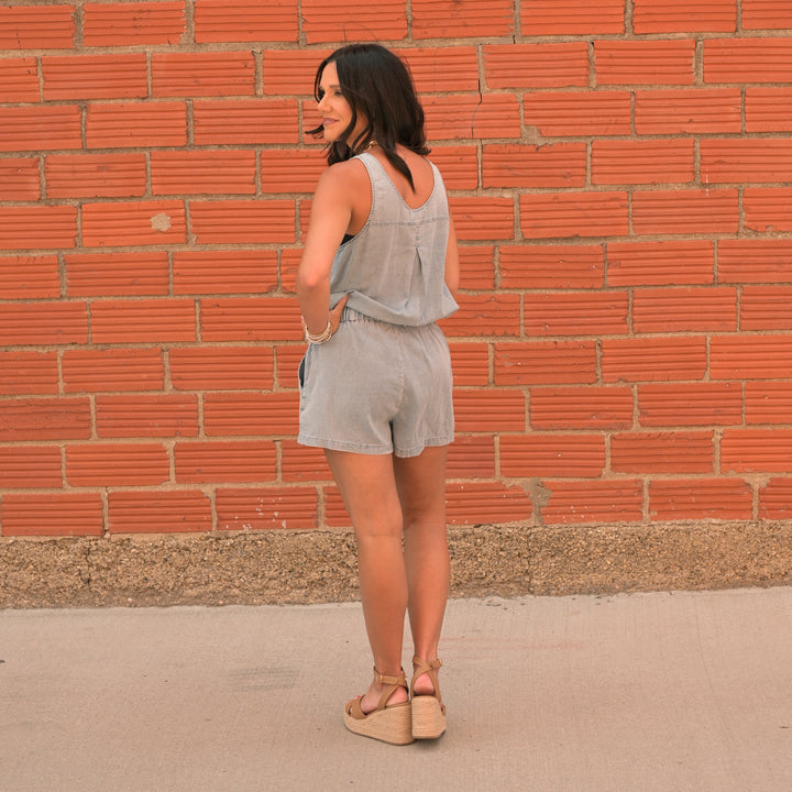 Denim Sleeveless Romper
