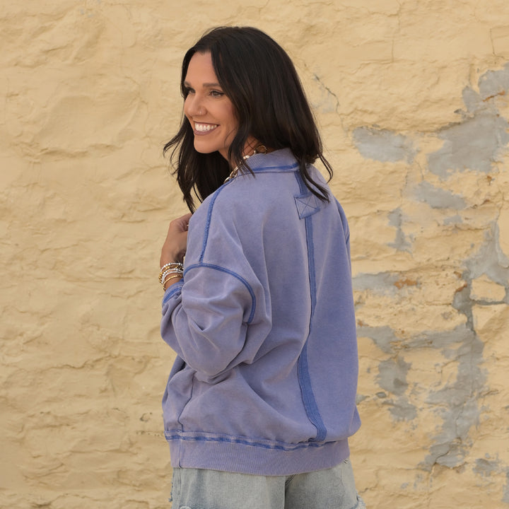 Snow Washed Long Sleeve Pullover