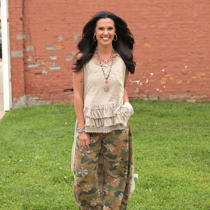 Sleeveless Ruffle Top