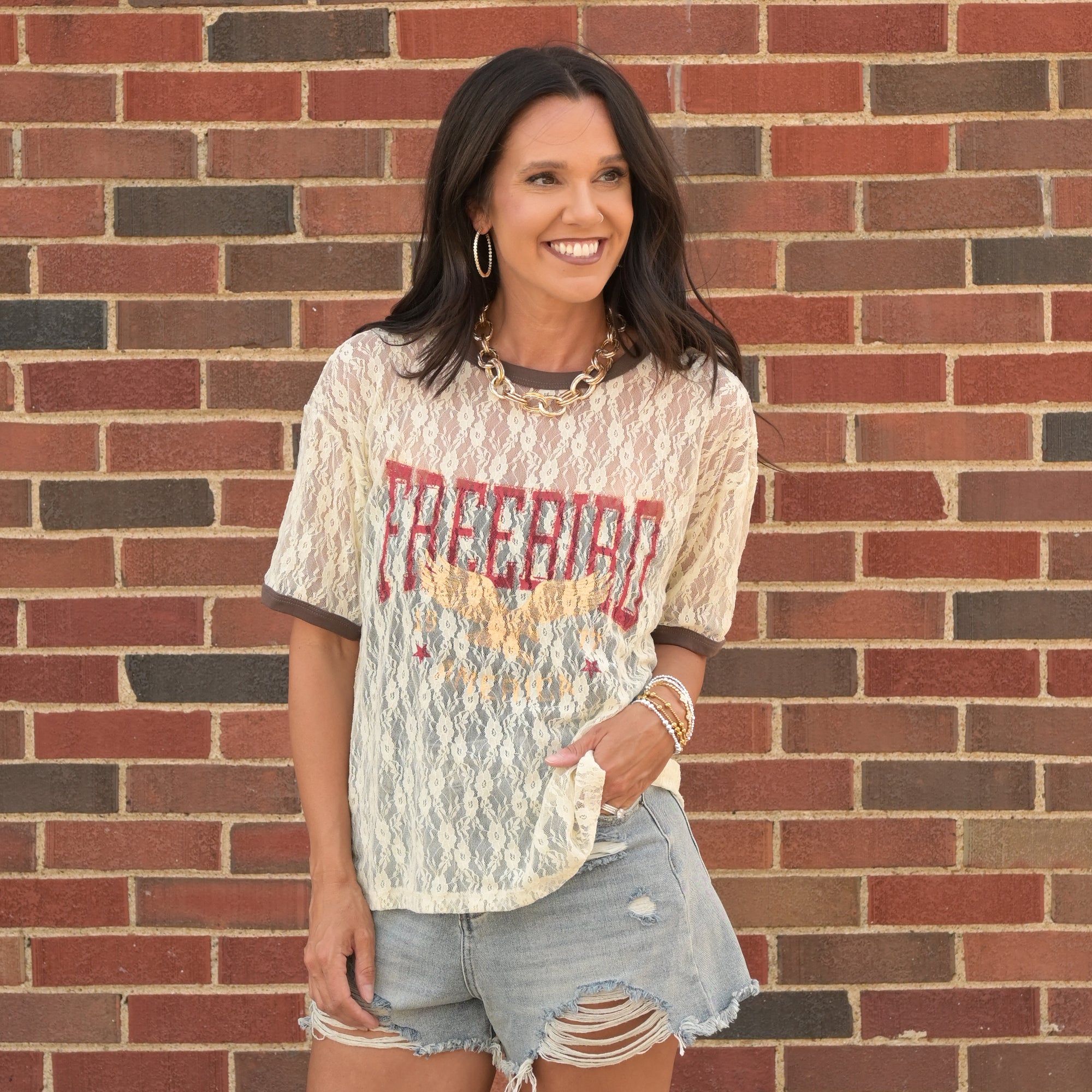 Freebird Lace Ringer – Betty Rose Boutique